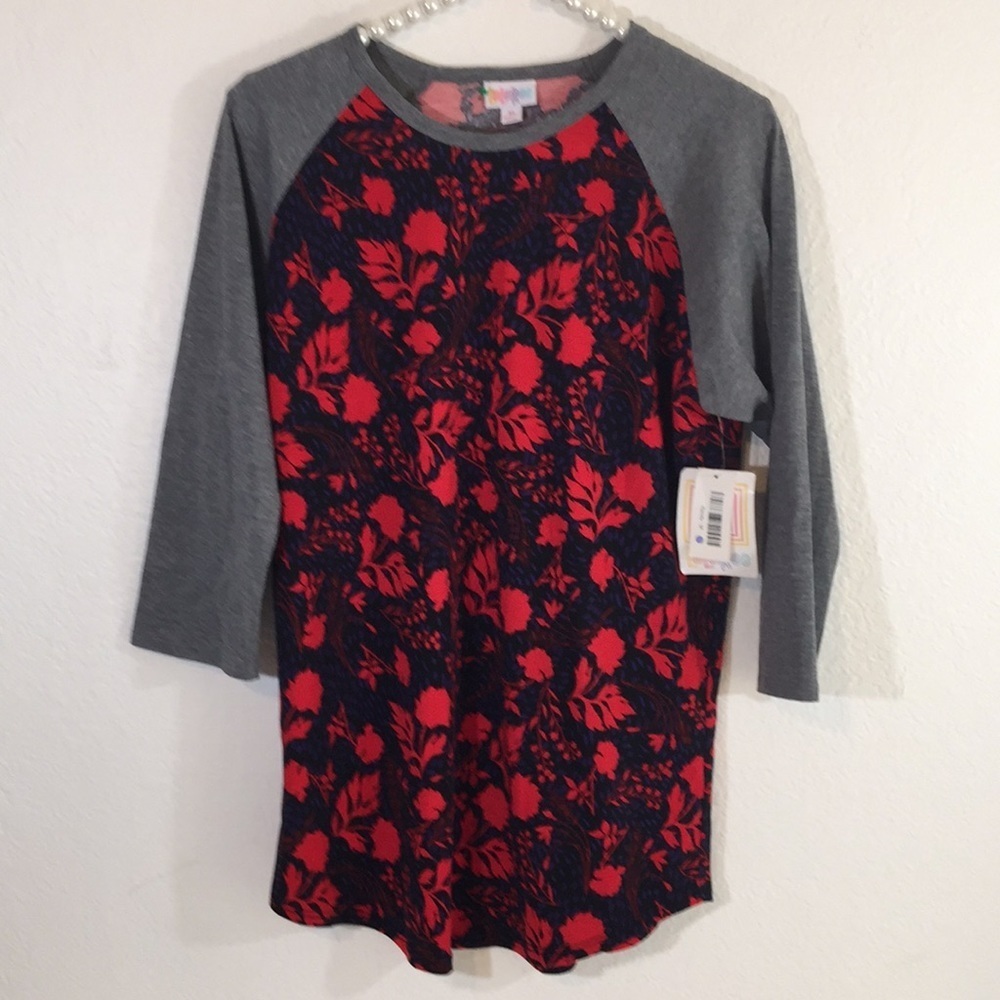 LuLaRoe Randy Baseball Floral Tee Medium NWT